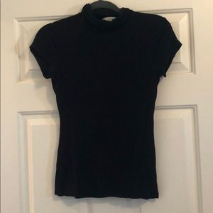 H & M black turtleneck shirt with short sleeves